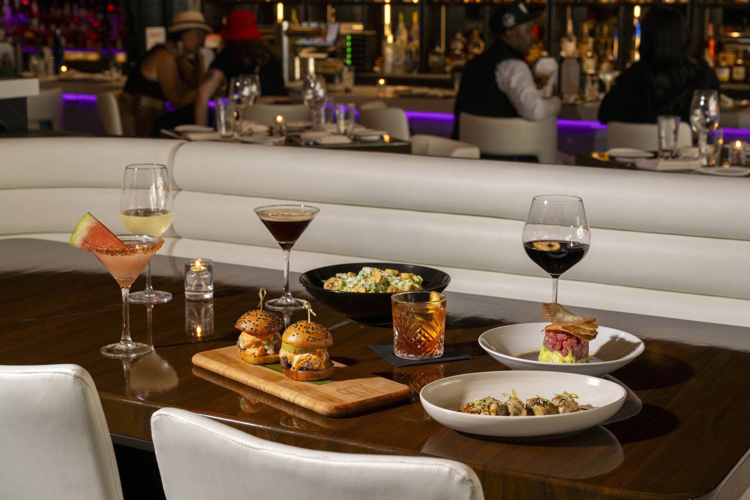 STK Happy Hour items across the table