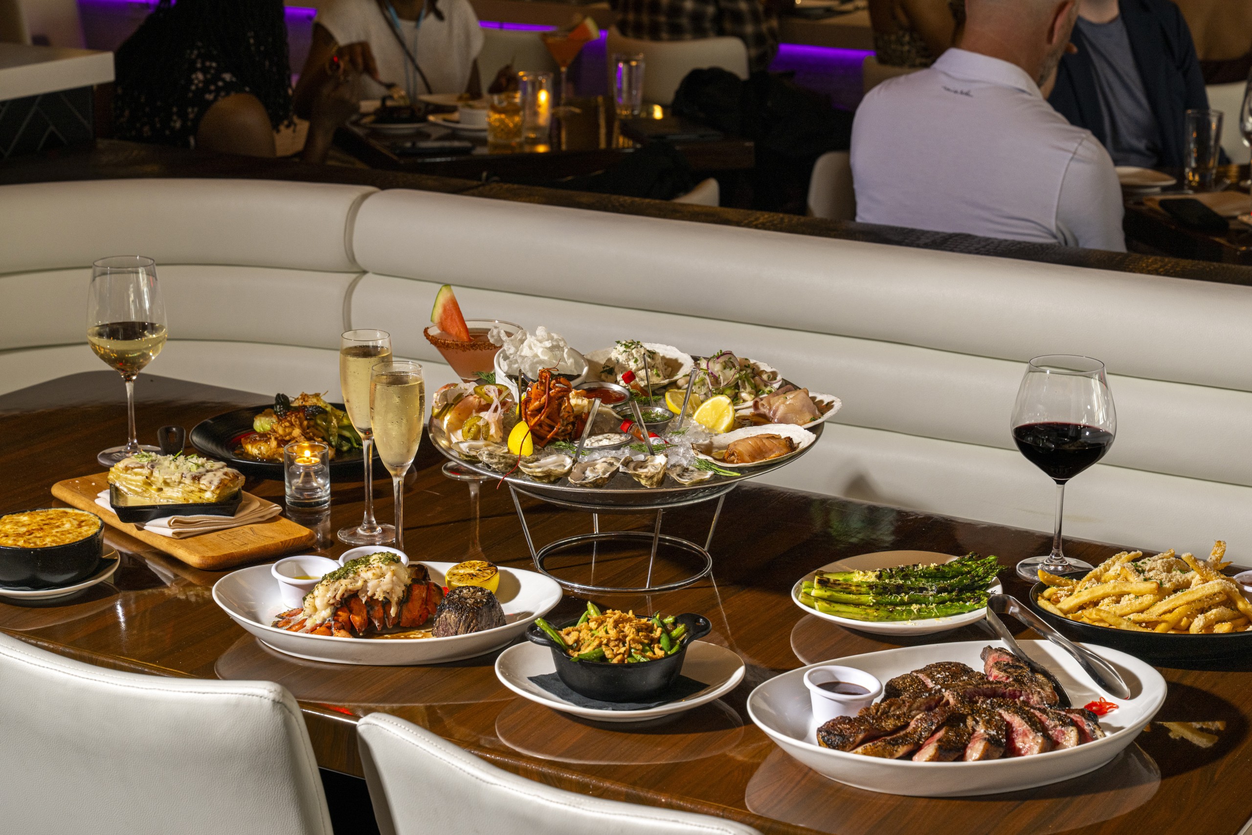 A spread of amazing STK food in Chelsea NYC.