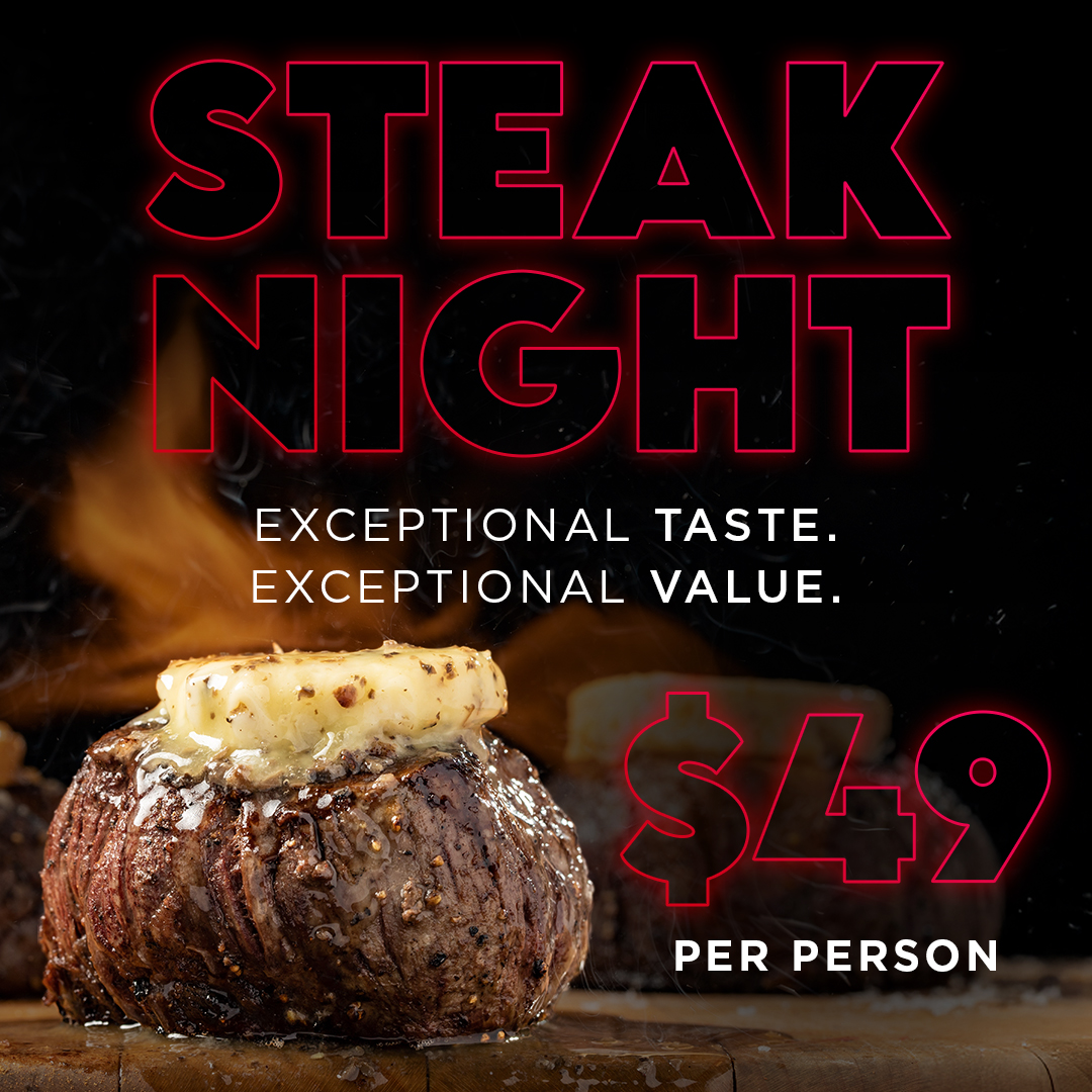 Steak Night 3-course experience for $69.